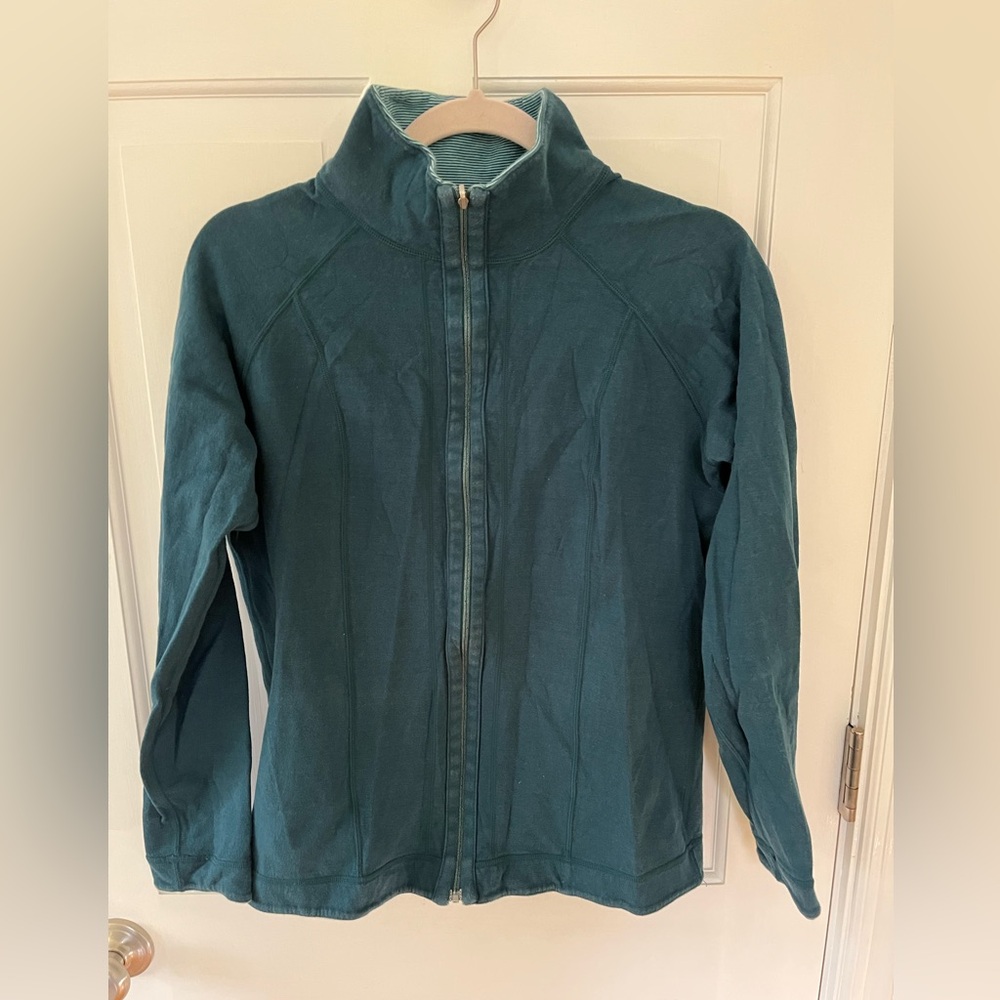Teal Reversible Zip Up Athletic Jacket Size Large?